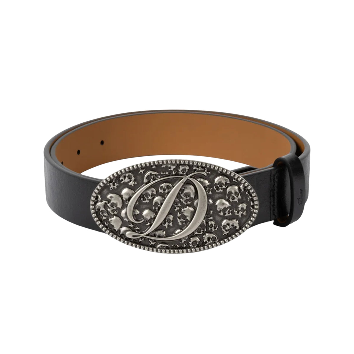 Skull Leather Belt- Black