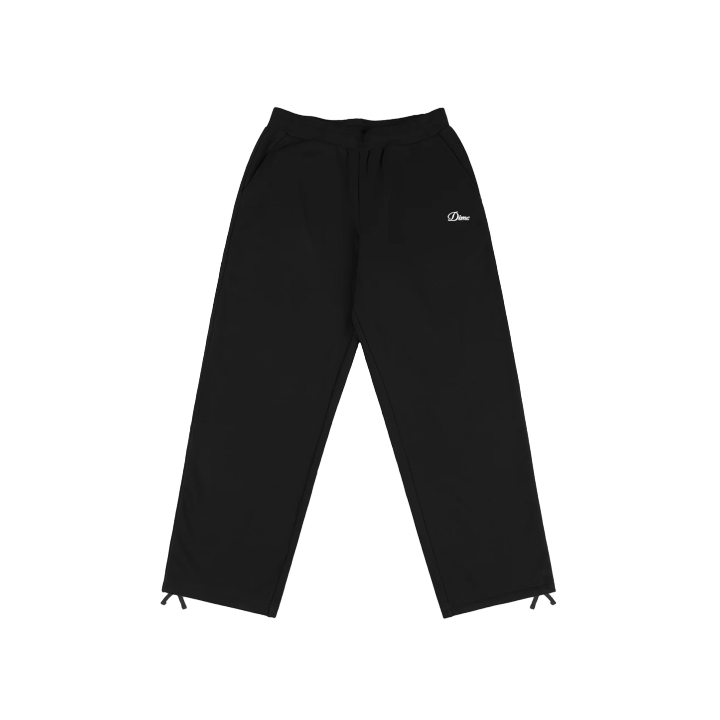 Cursive Small Logo Sweatpants- Black