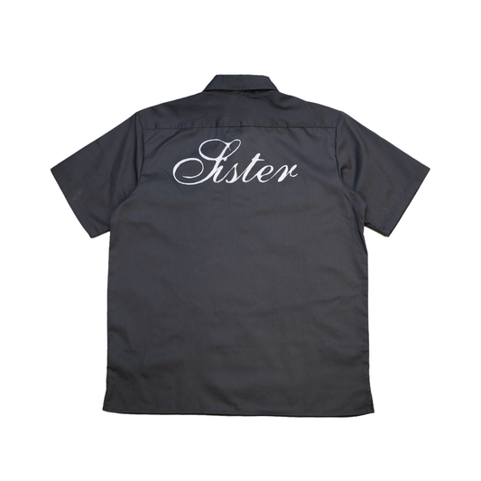 Sister x Dickies Quarter Zip Work Shirt- Charcoal