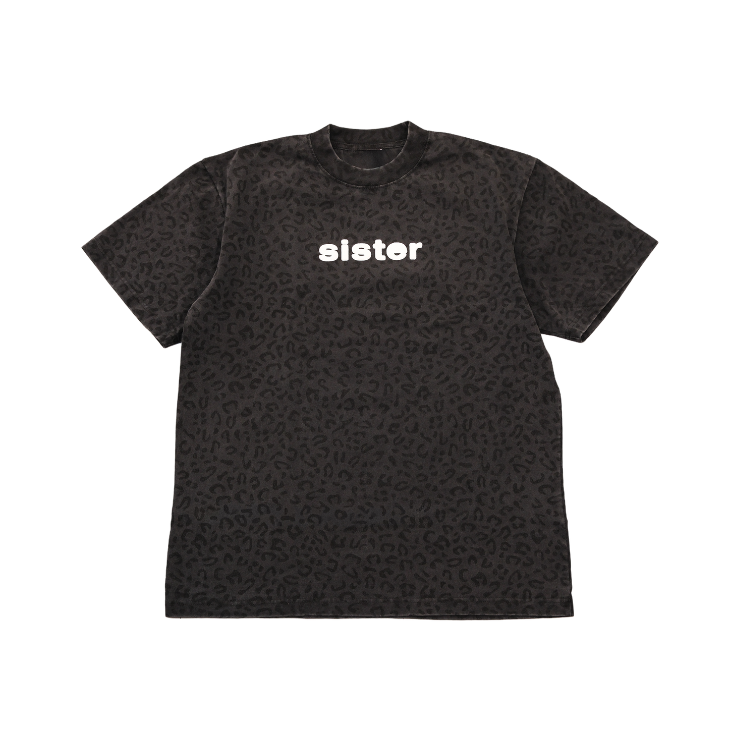 Leopard Puff Print Tee- Black