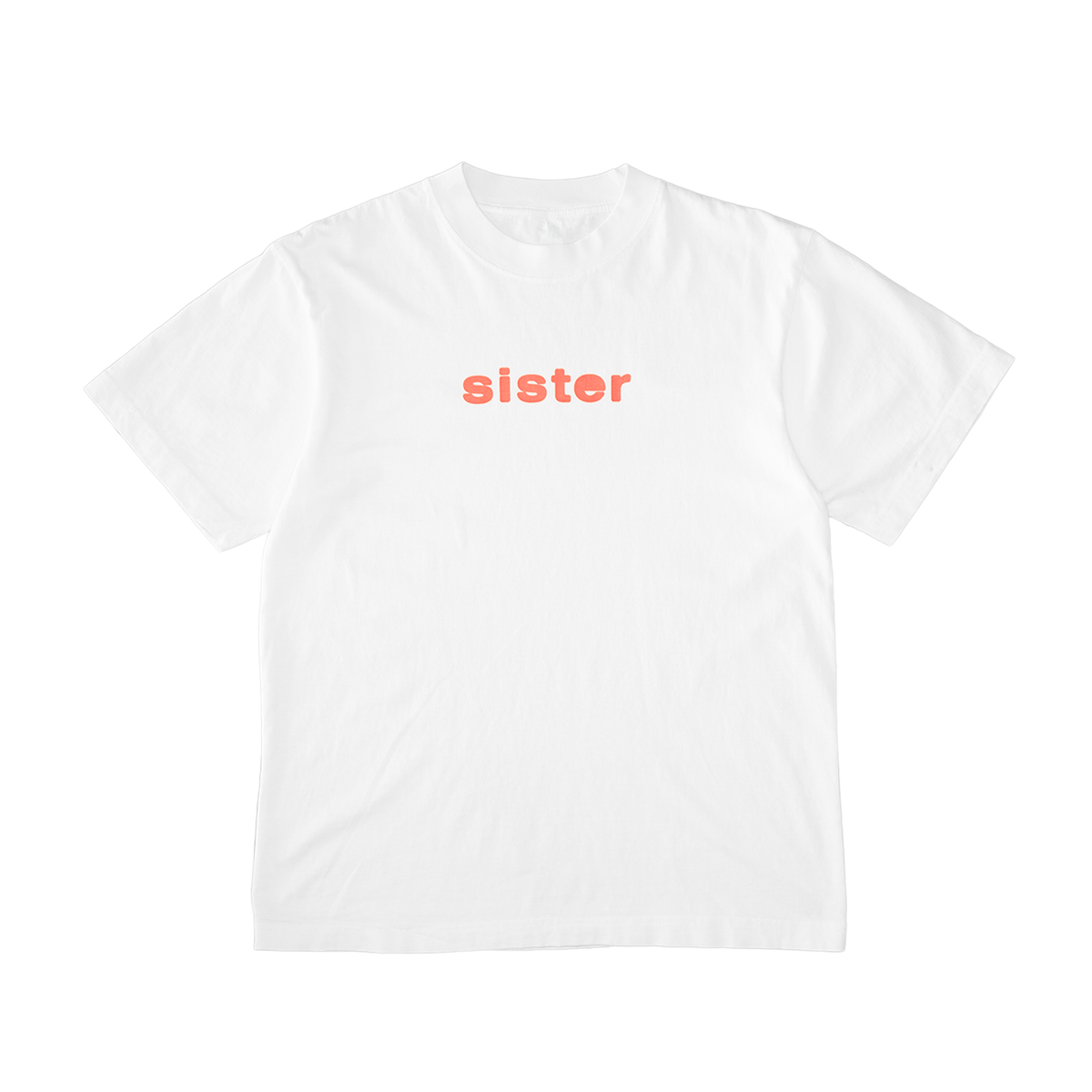 Sister Logo Tee- White (Salmon)