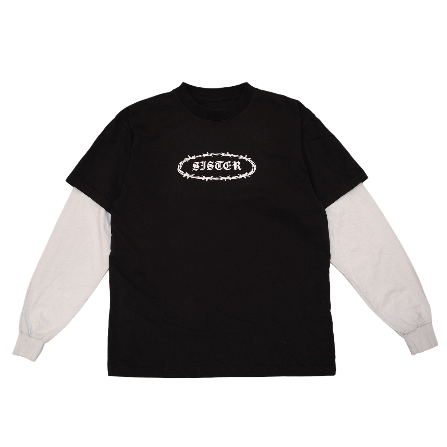 Barb Wire Longsleeve Tee- Black/White