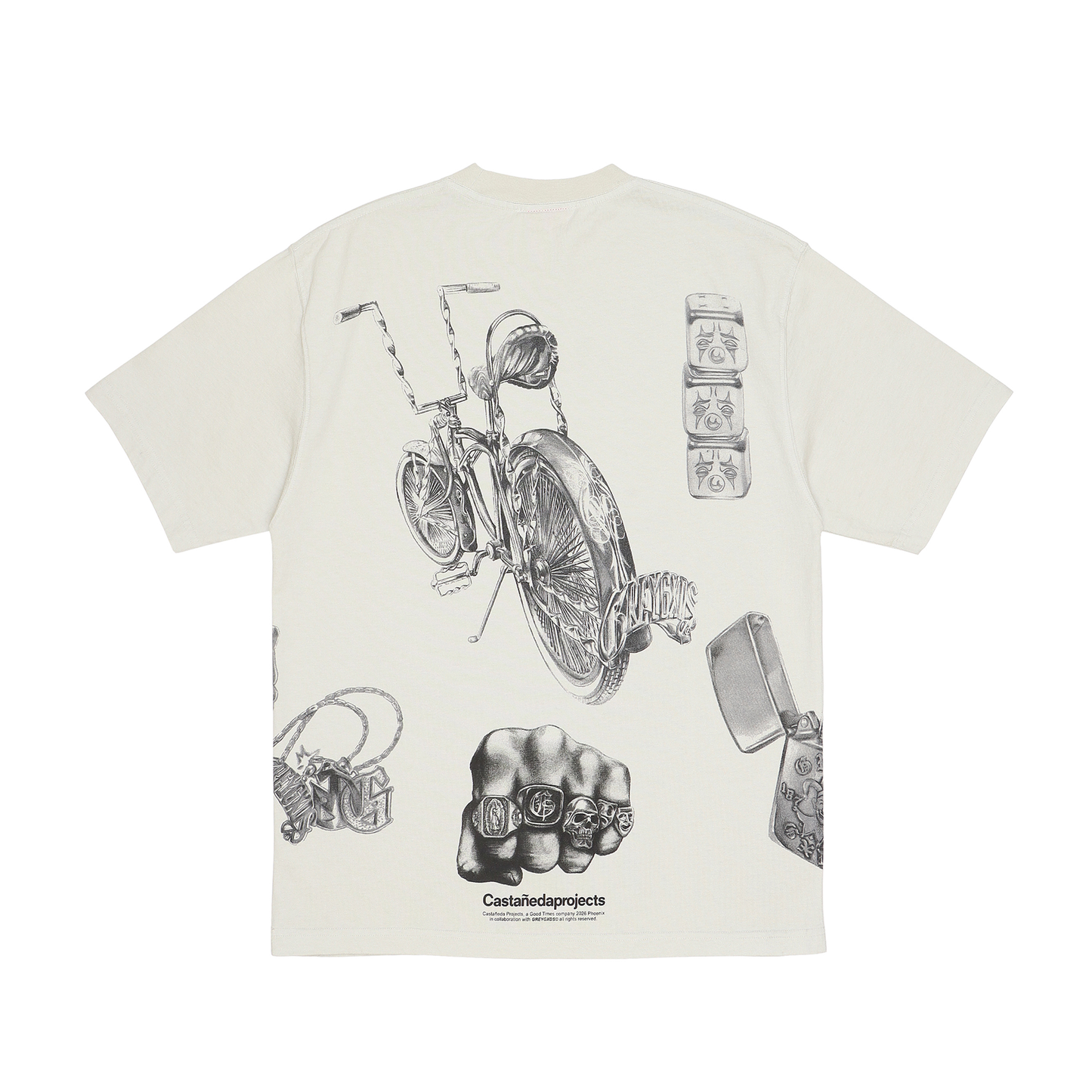"Good Times" All Over Print Tee- Silver