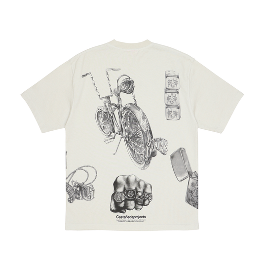 "Good Times" All Over Print Tee- Silver