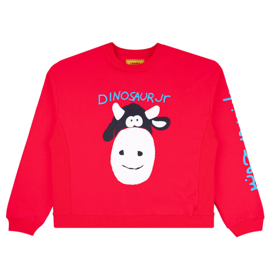 Dinosaur Jr Cow Crewneck- Red