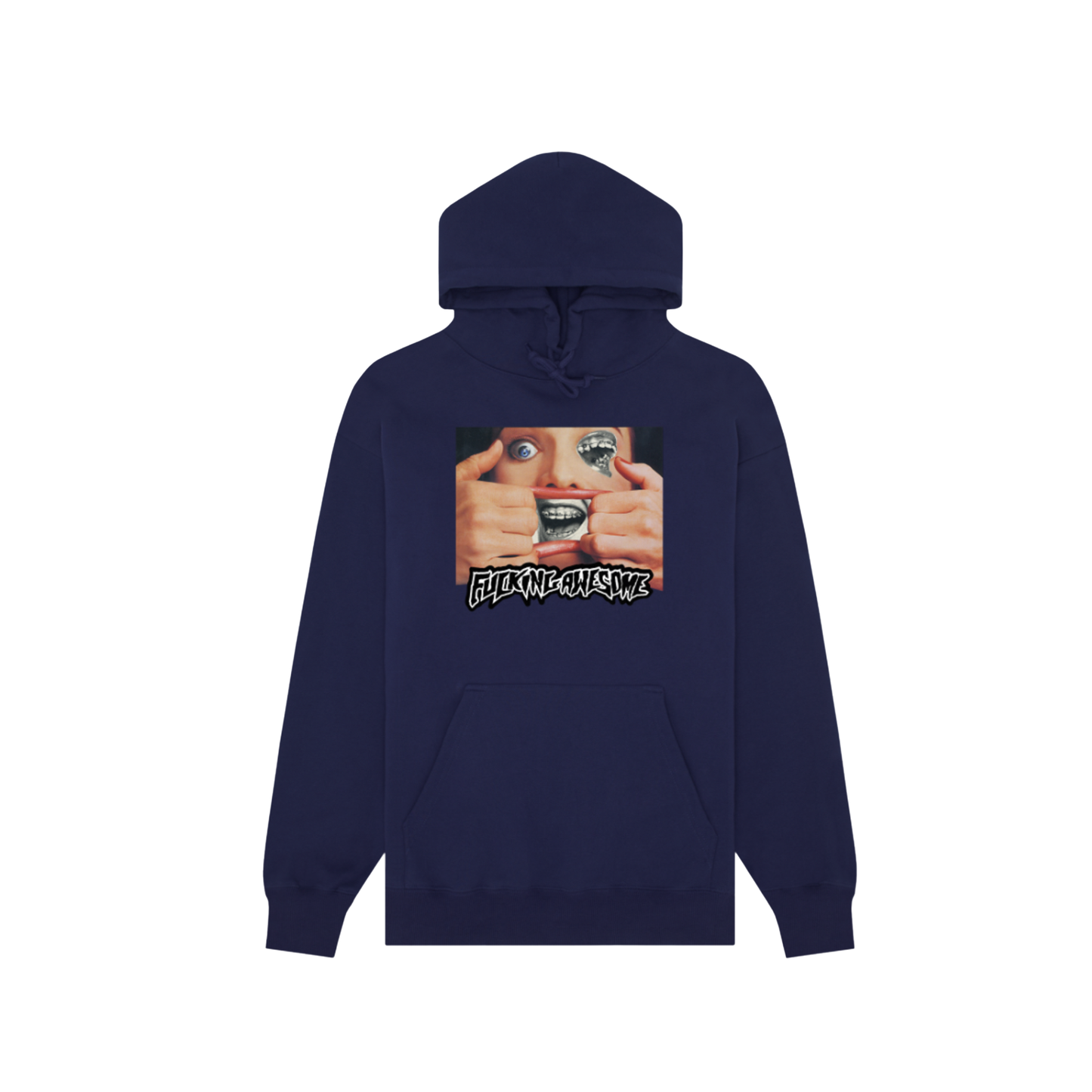 Brace Face Hoodie- Navy
