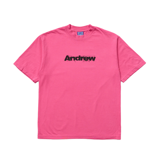 Scratchy Logo Tee- Magenta