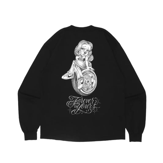 "Forever Yours" Long Sleeve Tee- Black