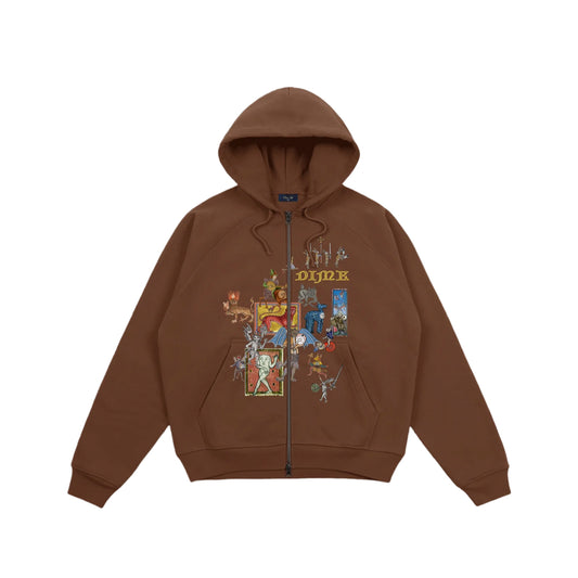 What the Medieval Zip Hoodie- Brown