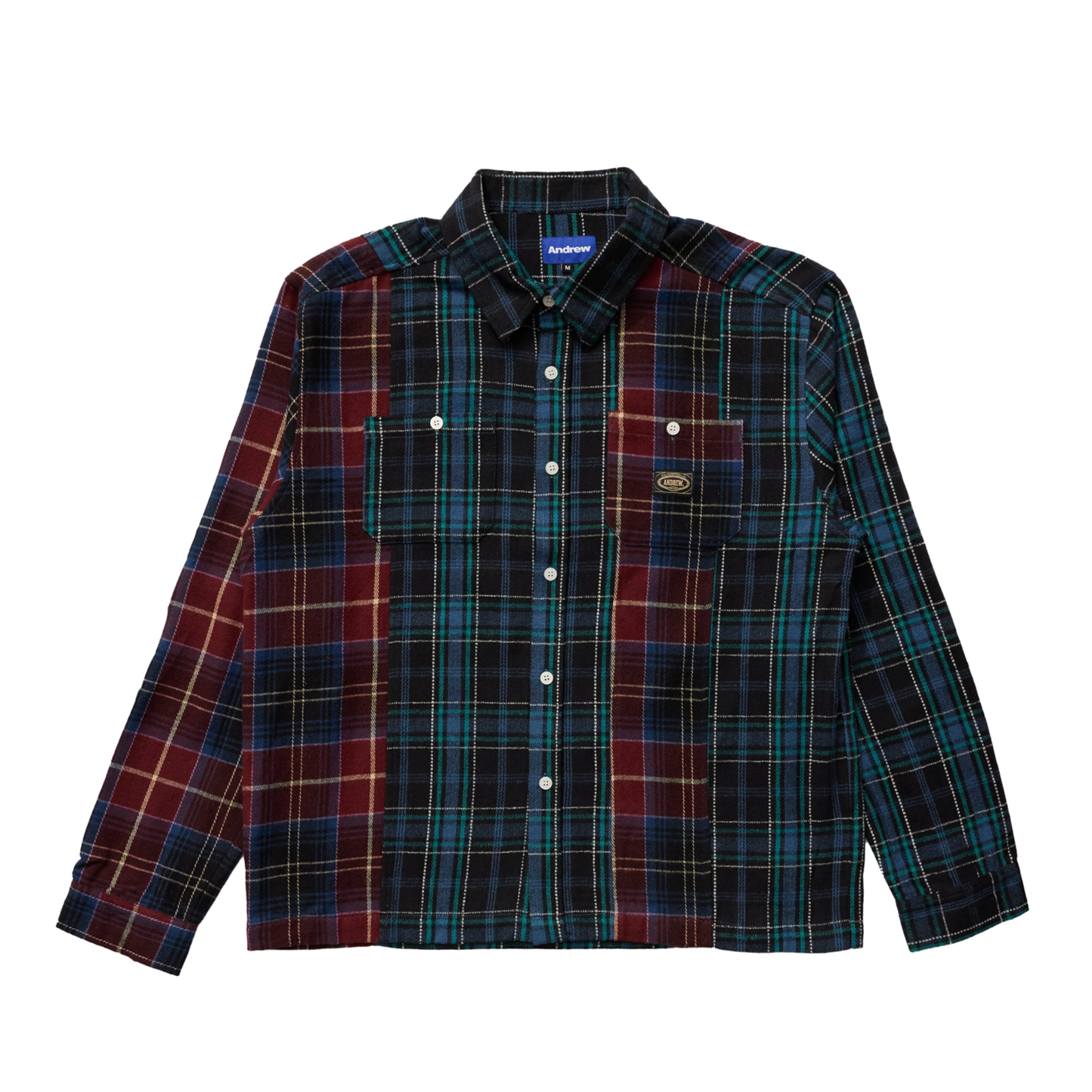 Patchwork Flannel- Navy