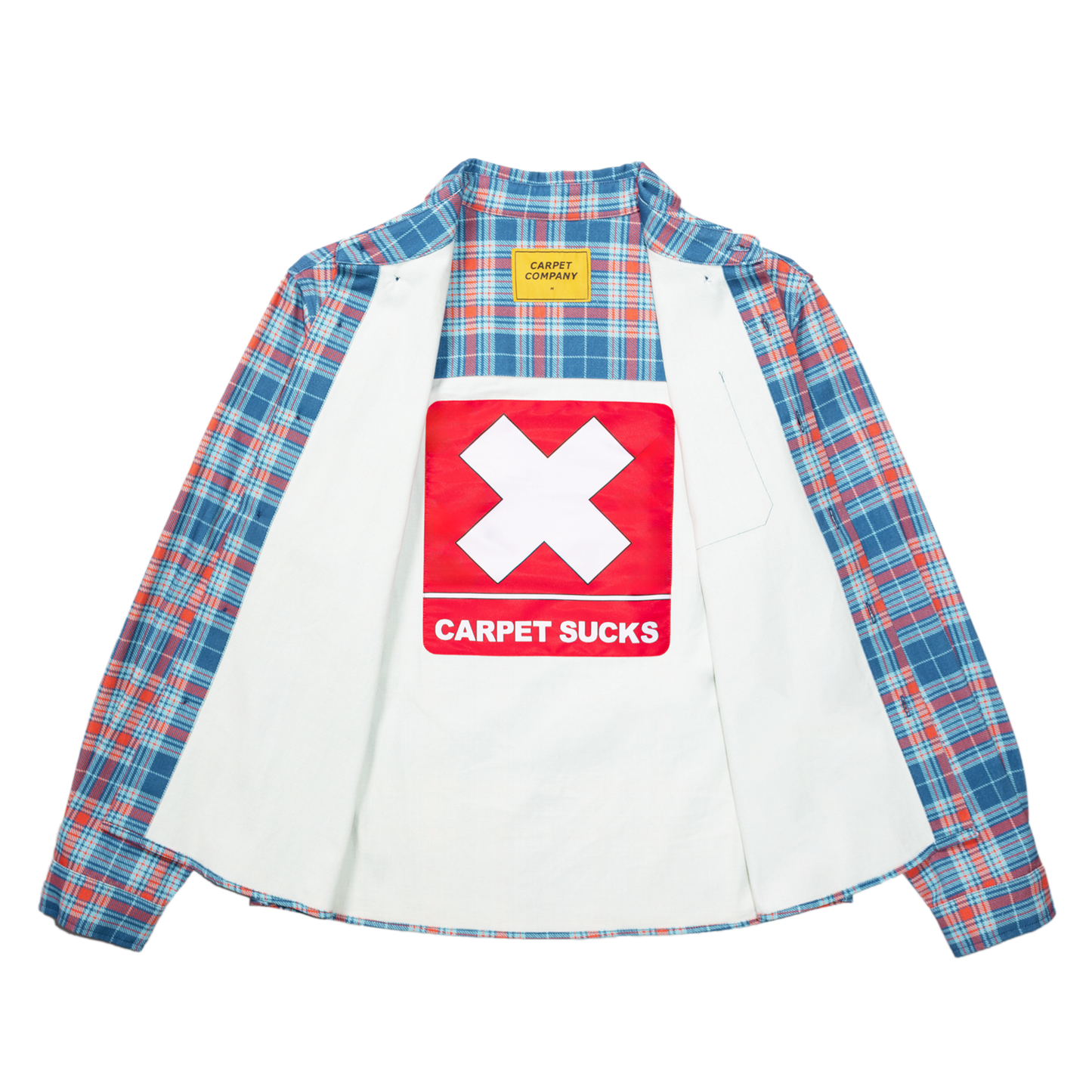 Plaid Denim Button-Up- Baby Blue