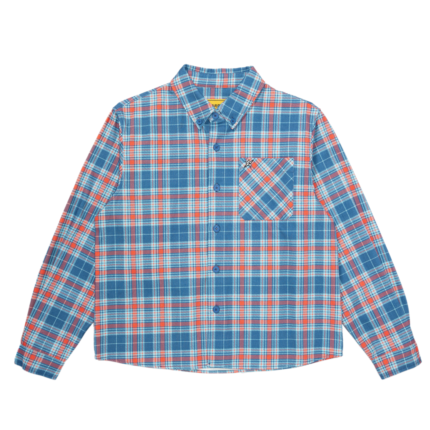 Plaid Denim Button-Up- Baby Blue