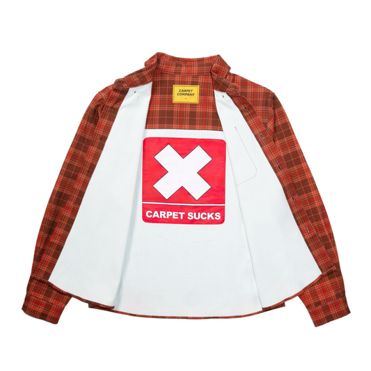 Plaid Denim Button-Up- Light Brown