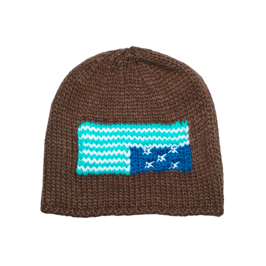 Flag Beanie- Brown