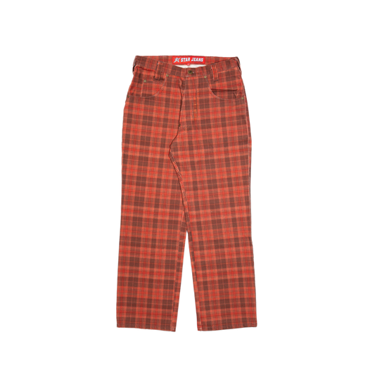 C-Star Plaid Denim Pants- Brown