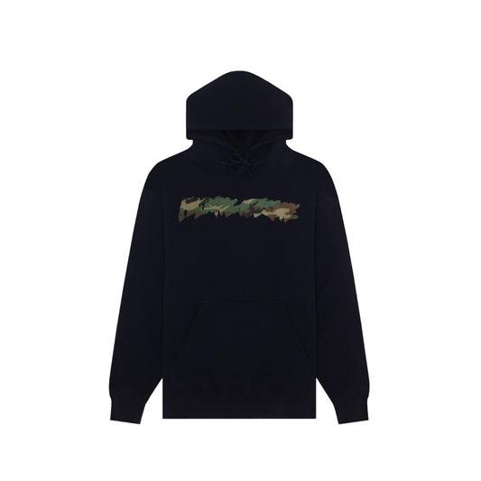 Camo Logo Hoodie- Black