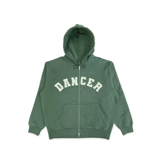 Varsity Zip Hoodie- Green