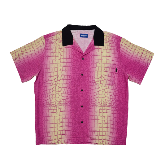 Krokodil Button Up- Miami Pink