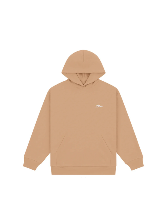 Cursive Small Logo Hoodie- Hazelnut