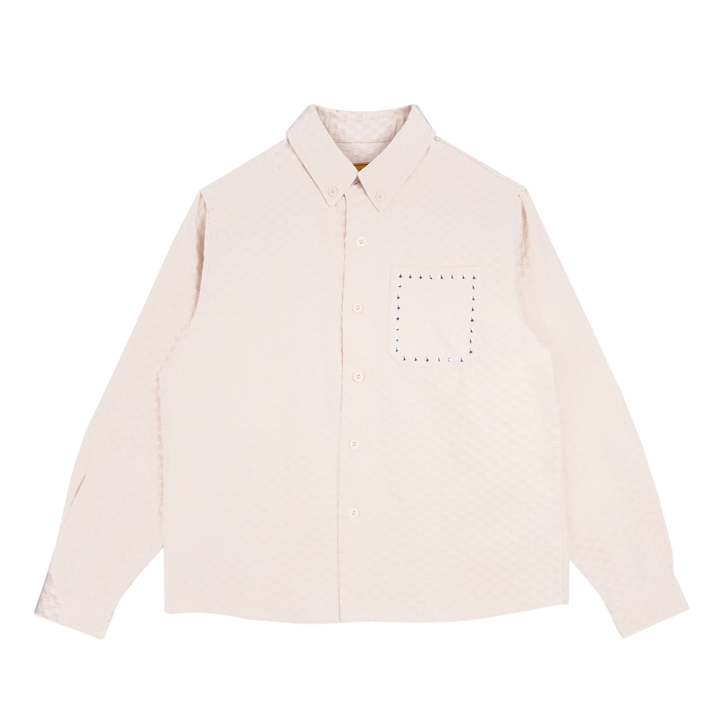 Rhinestone Button Up- Cream