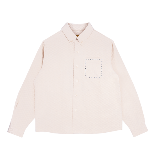 Rhinestone Button Up- Cream