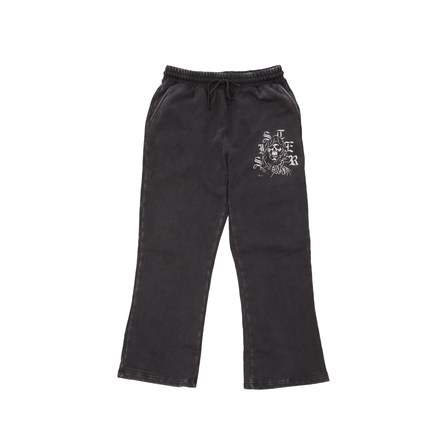 Bad To The Bone Baggy Sweatpants- Washed Black