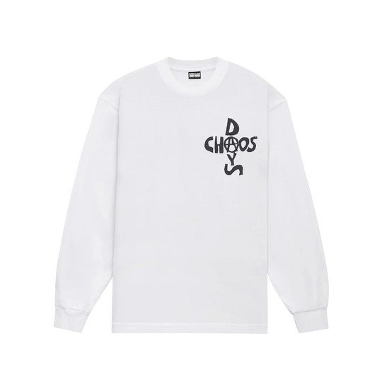 Chaos Days Long Sleeve Tee- White