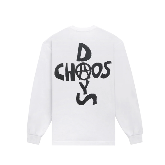 Chaos Days Long Sleeve Tee- White