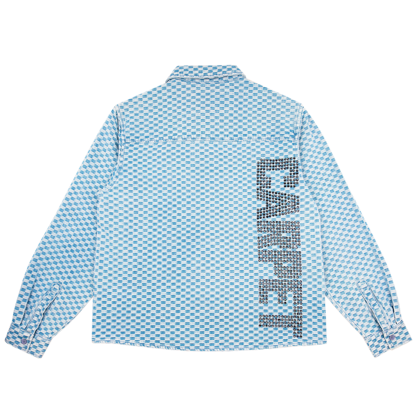 Rhinestone Button Up- Denim