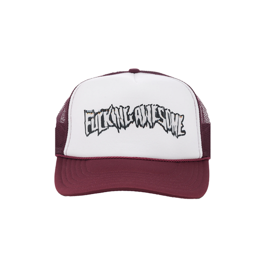 Scanner Warp Stamp Trucker Hat- Maroon