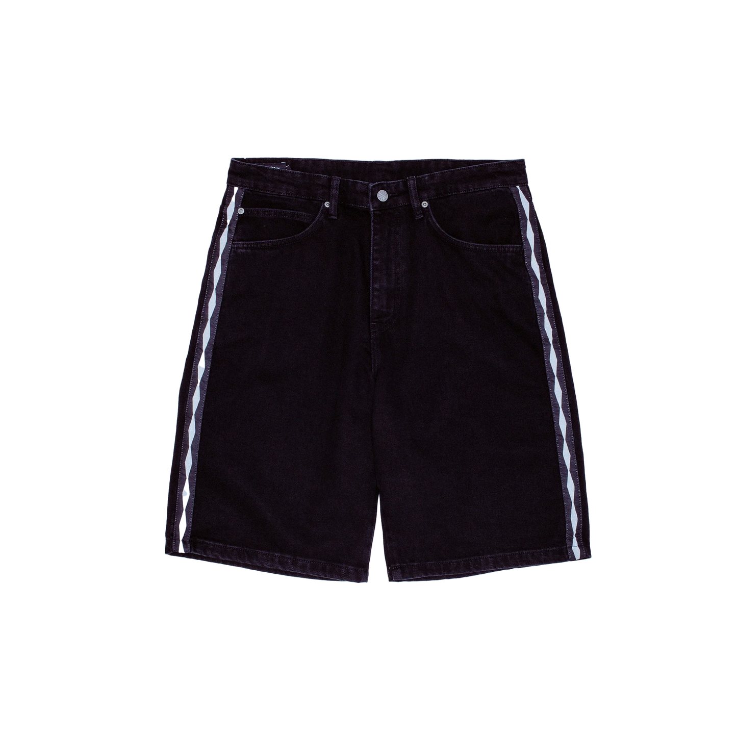 Striped Jean Short- Black