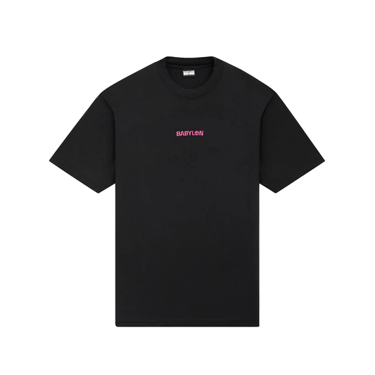 Shop T Magenta Logo Tee- Black