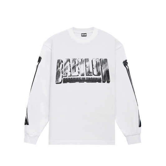 Crowbar Longsleeve Tee- White