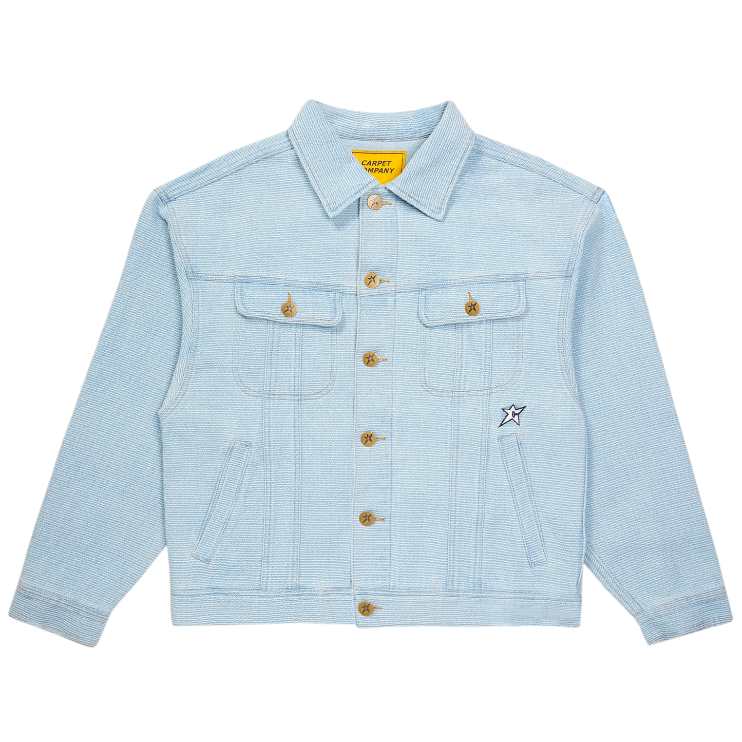 Interlock Stitch Denim Jacket- Blue