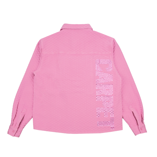 Rhinestone Button Up- Pink