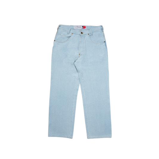 Interlock Stitch Denim Jeans- Blue