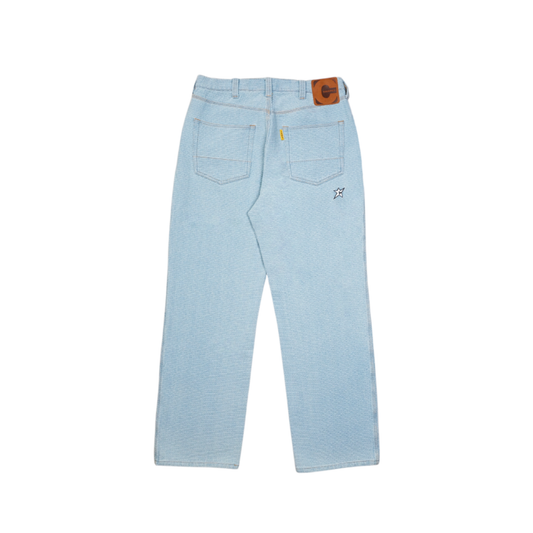 Interlock Stitch Denim Jeans- Blue