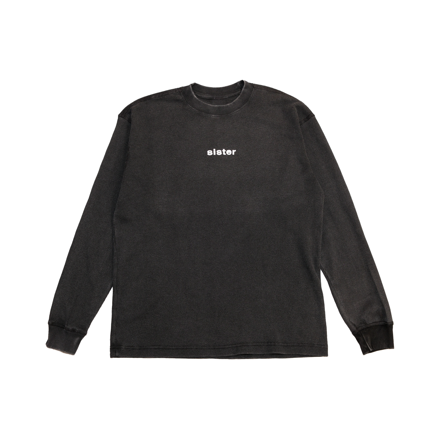 Waffle Thermal L/S- Washed Black