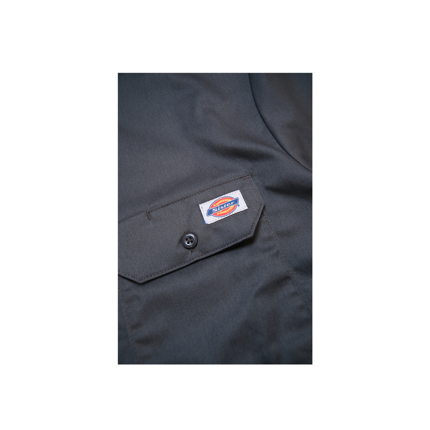 Sister x Dickies Quarter Zip Work Shirt- Charcoal