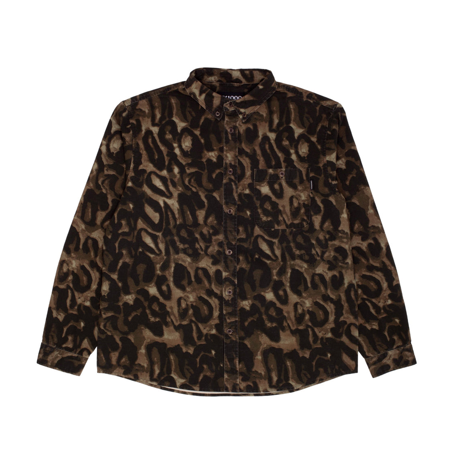 Long Sleeve Button Down- Brown Leopard