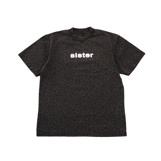 Leopard Puff Print Tee- Black