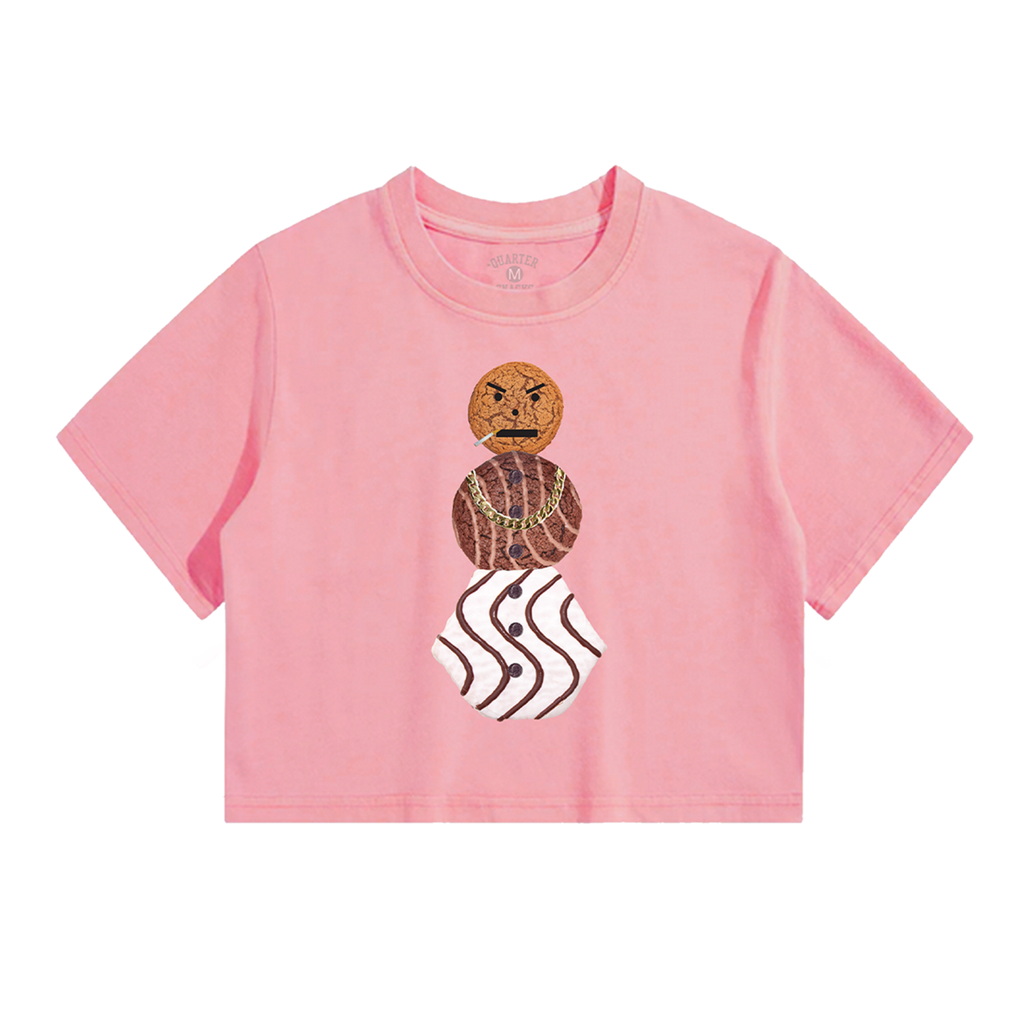 Snackman Women’s Crop Tee- Bubblegum