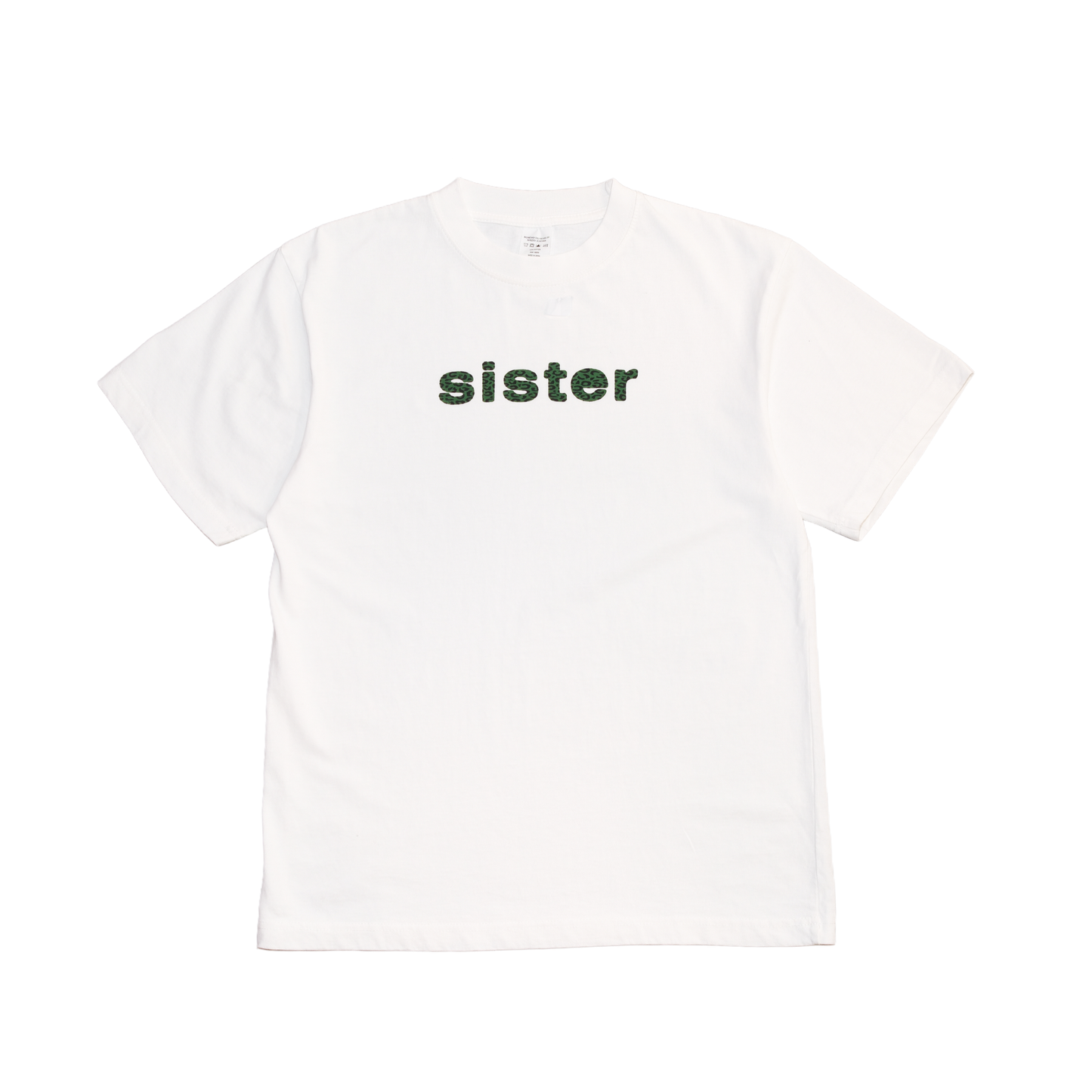 Sister Logo Tee- Green Leopard